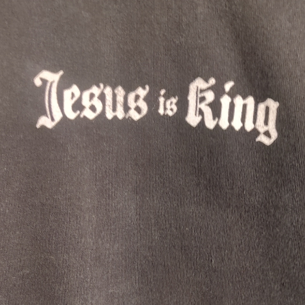 Men's Black Hoodie with 'Jesus is King' Design - Picture 2 of 5